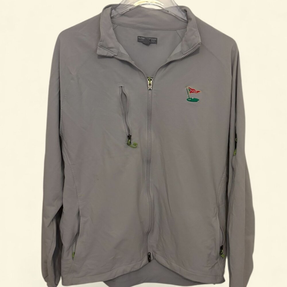 Peter Millar Women’s Full Zip Golf Jacket L Gray LACC Embroidered Logo